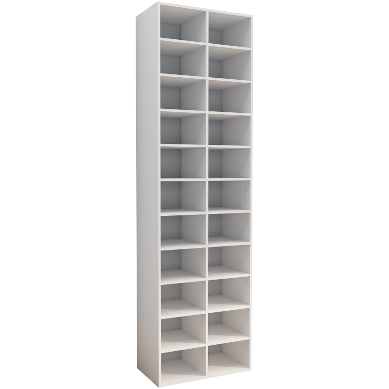 Legno Strong Scarpiera H183 L53 P30 cm Armadio Porta Scarpe Salvaspazio con Ripiani Regolabili Colore Bianco