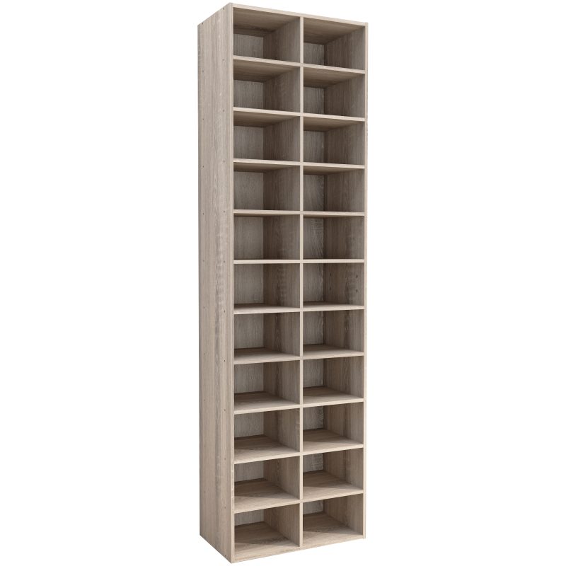 Legno Strong Scarpiera H183 L53 P30 cm Armadio Porta Scarpe Salvaspazio con Ripiani Regolabili Colore Noce