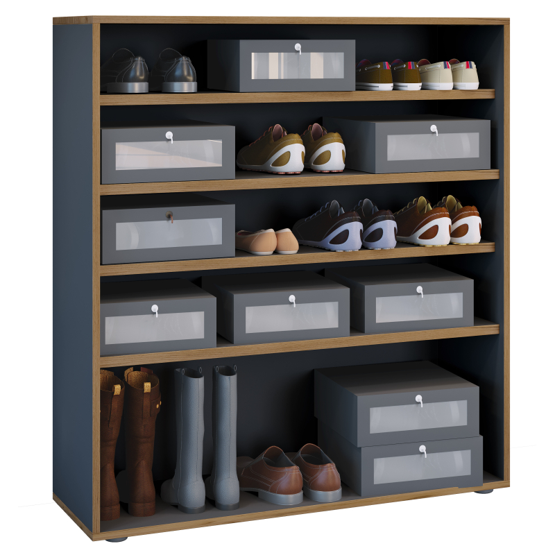 Ezooza Scarpiera Scarpiera  H110 L100 P33 cm salvaspazio con ripiani