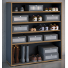 Super Scarpiera Legno H110 L100 P33 cm Armadio Porta Scarpe Salvaspazio con Ripiani Regolabili Colore Antracite