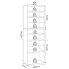 Super Scarpiera Legno H183 L60 P33 cm Armadio Porta Scarpe Salvaspazio con Ripiani Regolabili Colore Bianco