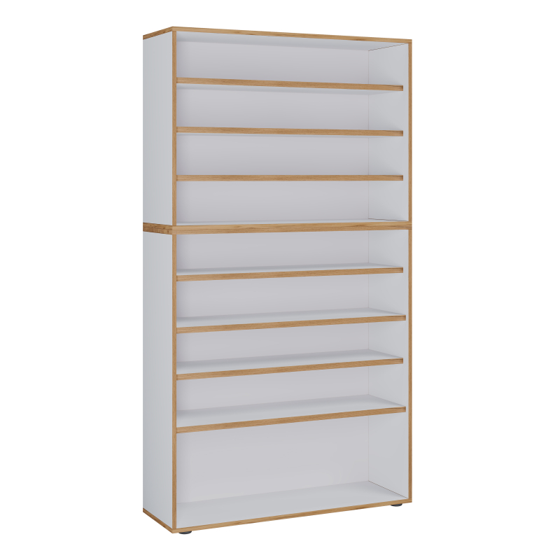 Super Scarpiera Legno H183 L100 P33 cm Armadio Porta Scarpe Salvaspazio con Ripiani Regolabili Colore Bianco