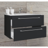 Completo di Ezooza Set Bagno 2 Pezzi Mobile Large con 2 cassetti e Lavabo sospesi , Nero ,