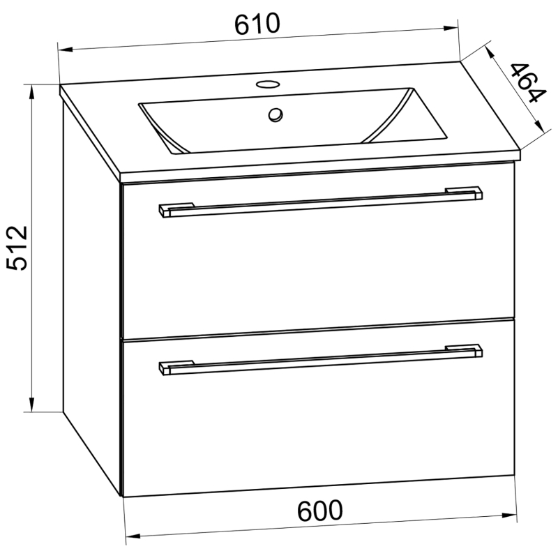 Completo di Ezooza Set Bagno 2 Pezzi Mobile Large con 2 cassetti e Lavabo sospesi , Rovere Sonoma ,