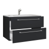 Completo di Ezooza Set Bagno 2 Pezzi Mobile Extra Large con 2 cassetti e Lavabo sospesi, Nero ,