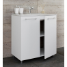 Completo di Ezooza Set Bagno 2 Pezzi Mobile Extra Large con sportelli e Lavabo a terra, Bianco ,