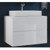 Luce di Ezooza Set Bagno 2 Pezzi Mobile Extra Large con 2 cassetti e Lavabo sospesi, Bianco , lavabo Bianco