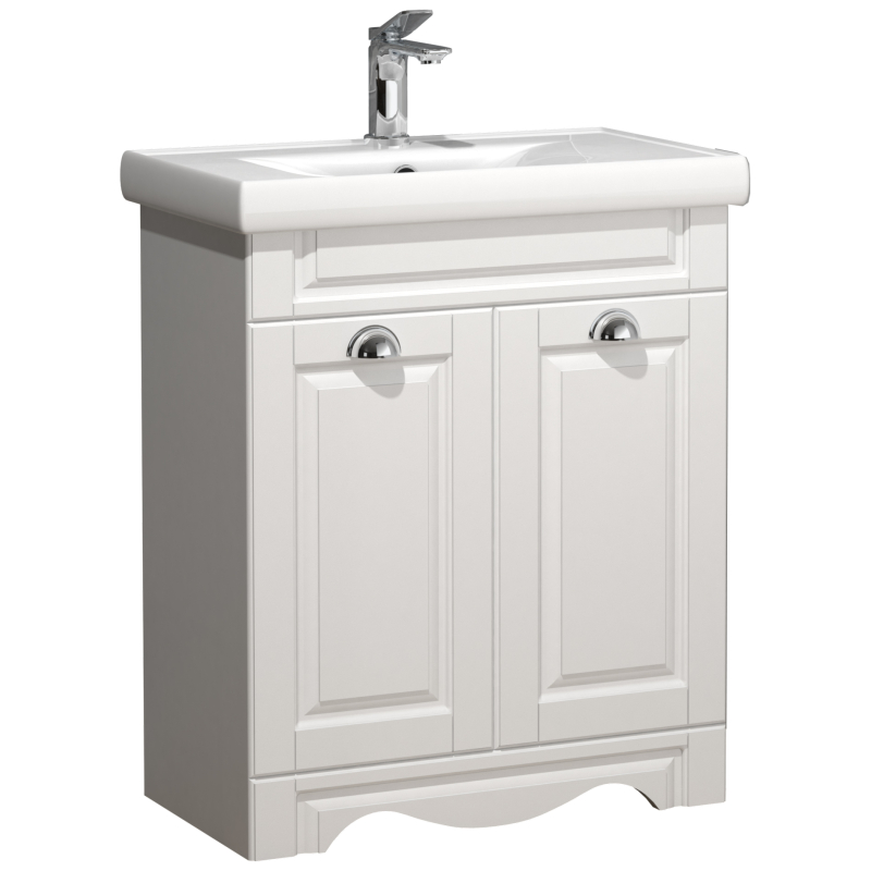Quadro di Ezooza Set Bagno 2 Pezzi Mobile Medium e Lavabo , Bianco ,