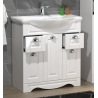 Quadro di Ezooza Set Bagno 2 Pezzi Mobile Extra Large e Lavabo , Bianco ,