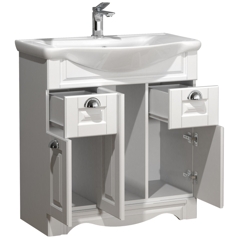 Quadro di Ezooza Set Bagno 2 Pezzi Mobile Extra Large e Lavabo , Bianco ,