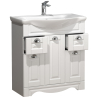 Quadro di Ezooza Set Bagno 2 Pezzi Mobile Extra Large e Lavabo , Bianco ,