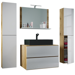 Luce Set Bagno 5 Pezzi Mobile sospeso 2 casetti con | Ezooza