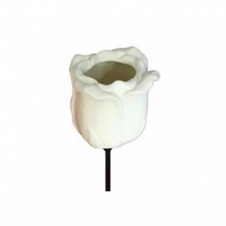 Mangiatoia per Uccellini in Porcellana, colore BIANCO, con asta in metallo Mangiatoia per Uccellini in Porcellana, colore BIANCO, con asta in metallo