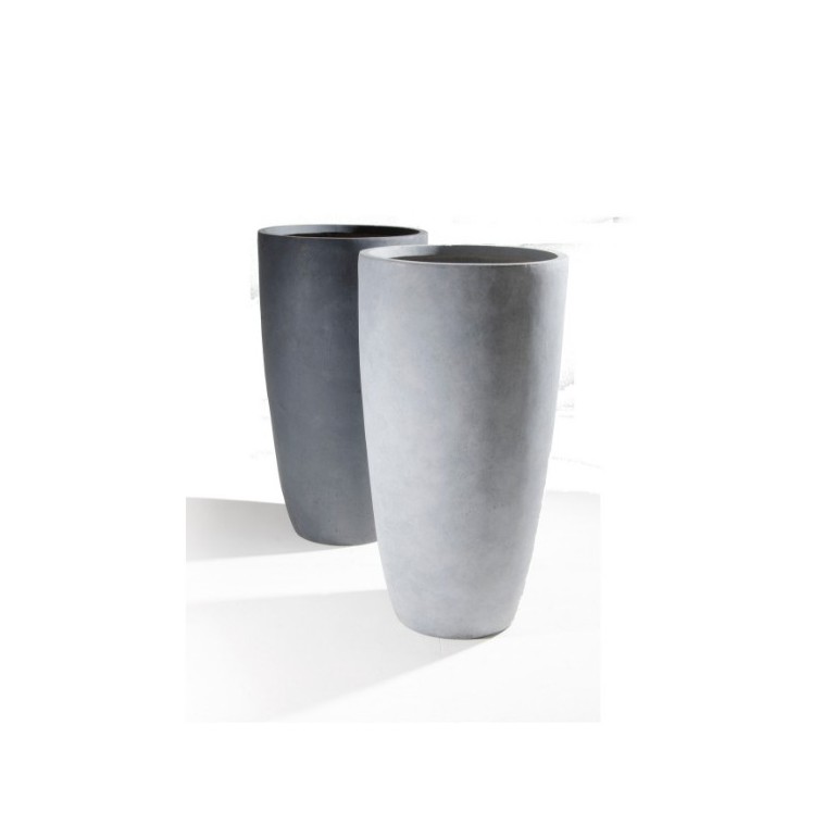 Vaso in Argilla mista Fibra di Vetro STONE, colore GRIGIO CHIARO
