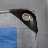 Telo Occhiellato Multiuso con Angoli Rinforzati GRIGIO/BLU, 250 grammi, 4x5 metri