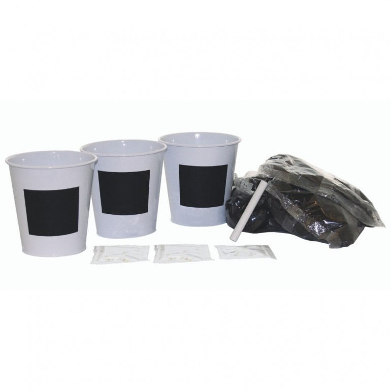 Kit Coltivazione di Basilico, Prezzemolo e Erba Cipollina, con vasi, terriccio e semi